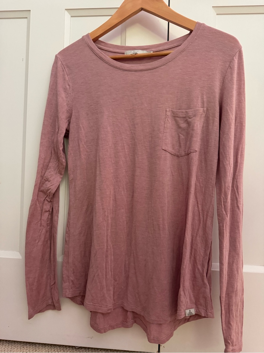 Prana Long Sleeve Pocket Tee in Rose Mauve